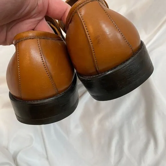 ALLEN EDMONDS Ostendo Carmel Loafer mens dress shoes 9.5 B Caramel Leather