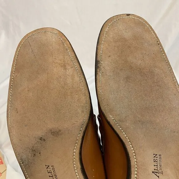 ALLEN EDMONDS Ostendo Carmel Loafer mens dress shoes 9.5 B Caramel Leather