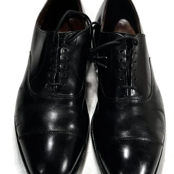 Allen Edmonds Park Avenue Black Leather Dress Shoes Oxfords 10 C Cap Toe Dress