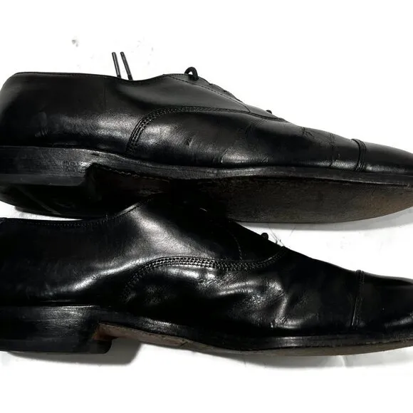 Allen Edmonds Park Avenue Black Leather Dress Shoes Oxfords 10 C Cap Toe Dress