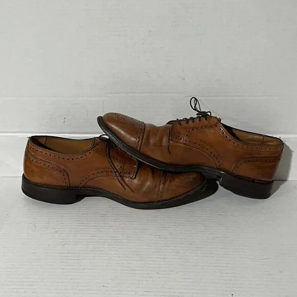 Allen Edmonds 'Sanford' Walnut Brown Leather Cap Toe Dress Shoes Size 10 D