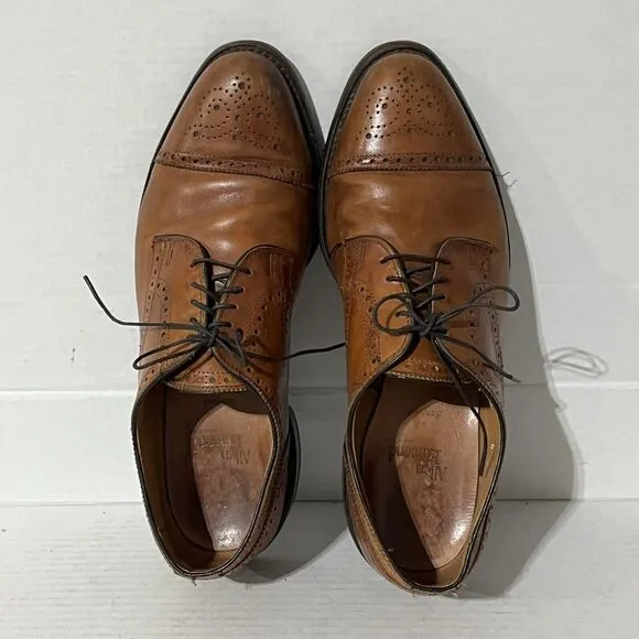 Allen Edmonds 'Sanford' Walnut Brown Leather Cap Toe Dress Shoes Size 10 D