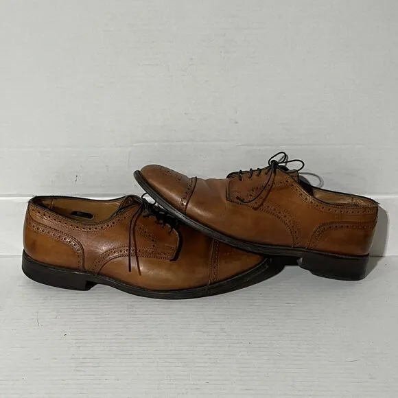 Allen Edmonds 'Sanford' Walnut Brown Leather Cap Toe Dress Shoes Size 10 D