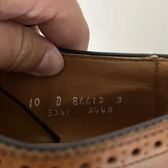 Allen Edmonds 'Sanford' Walnut Brown Leather Cap Toe Dress Shoes Size 10 D