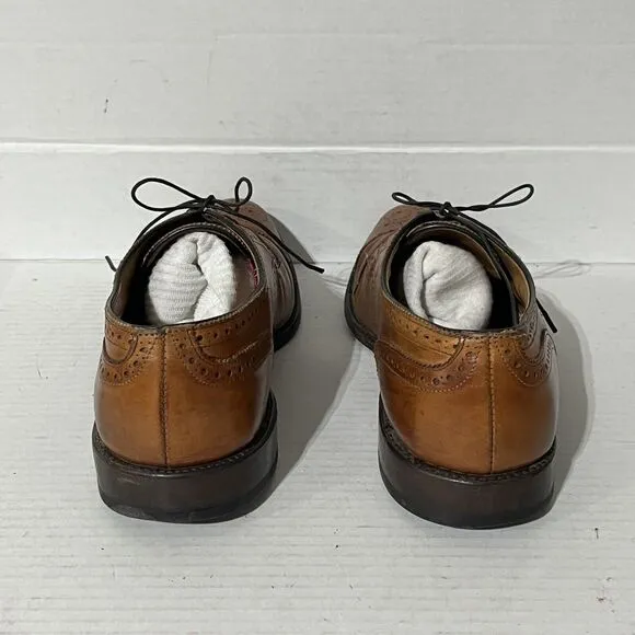 Allen Edmonds 'Sanford' Walnut Brown Leather Cap Toe Dress Shoes Size 10 D