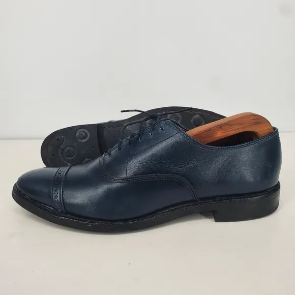 Allen Edmonds Shoes Men 10.5 AA Fifth Avenue Oxford Dress Blue