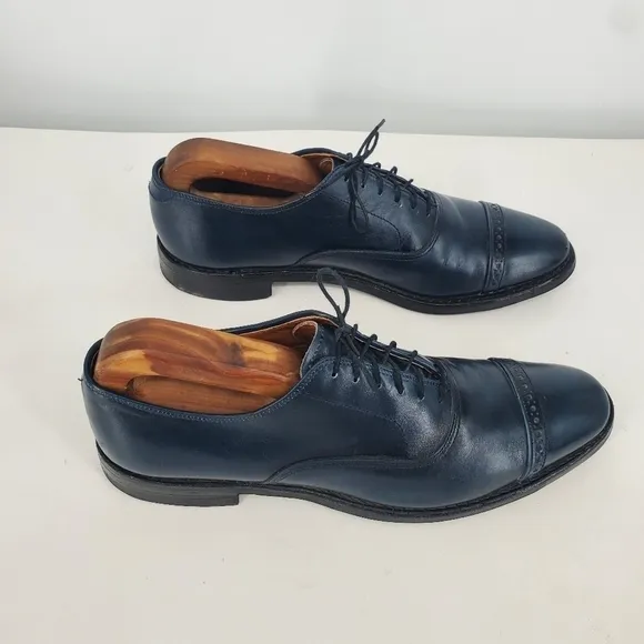 Allen Edmonds Shoes Men 10.5 AA Fifth Avenue Oxford Dress Blue