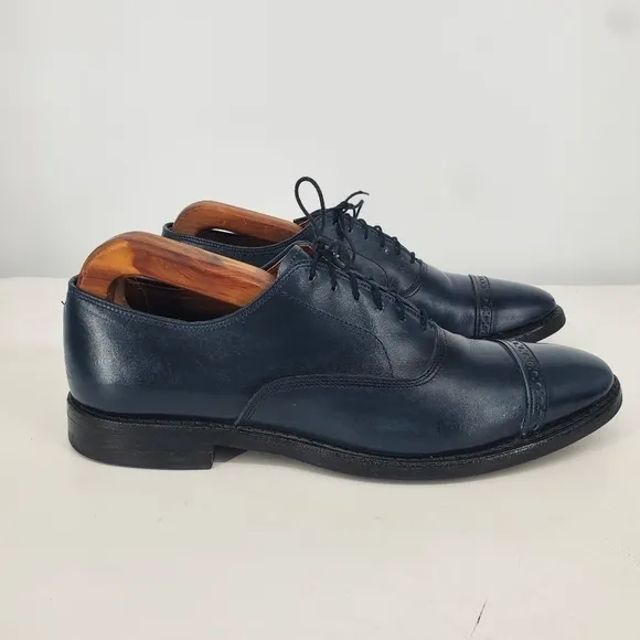 Allen Edmonds Shoes Men 10.5 AA Fifth Avenue Oxford Dress Blue