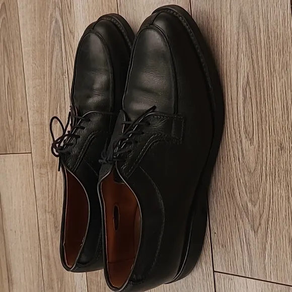 ALLEN EDMONDS Stockbridge Black Leather Sz 9.5 D Mens Split Toe Dress Shoes