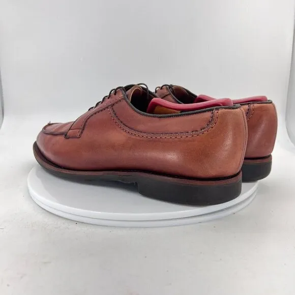 Allen Edmonds Stockbridge Men Size 10D Brown Leather Split Toe Derby Dress Shoes