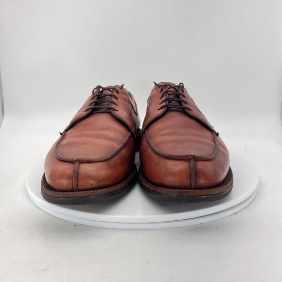 Allen Edmonds Stockbridge Men Size 10D Brown Leather Split Toe Derby Dress Shoes