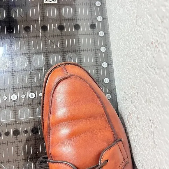 Allen Edmonds Stockbridge Men Size 10D Brown Leather Split Toe Derby Dress Shoes