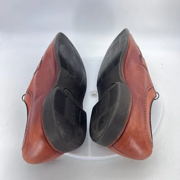 Allen Edmonds Stockbridge Men Size 10D Brown Leather Split Toe Derby Dress Shoes