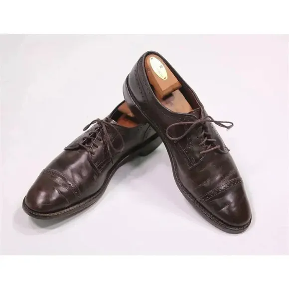 Allen Edmonds The City Dark Brown Captoe Oxford Leather Dress Shoes US 10.5 B