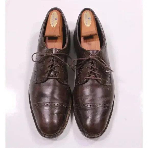 Allen Edmonds The City Dark Brown Captoe Oxford Leather Dress Shoes US 10.5 B