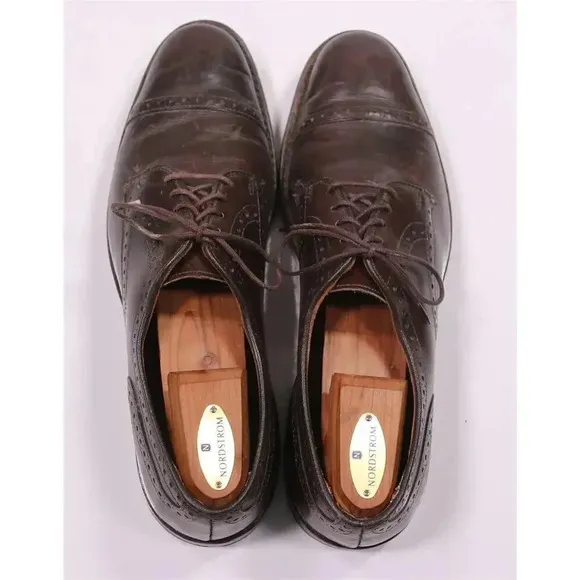 Allen Edmonds The City Dark Brown Captoe Oxford Leather Dress Shoes US 10.5 B
