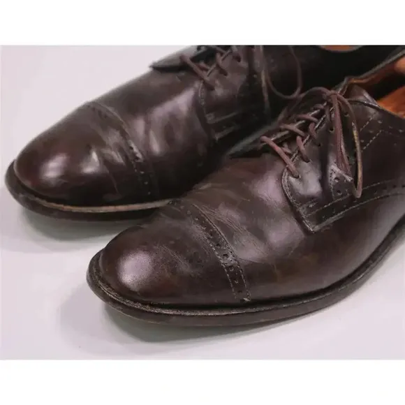 Allen Edmonds The City Dark Brown Captoe Oxford Leather Dress Shoes US 10.5 B
