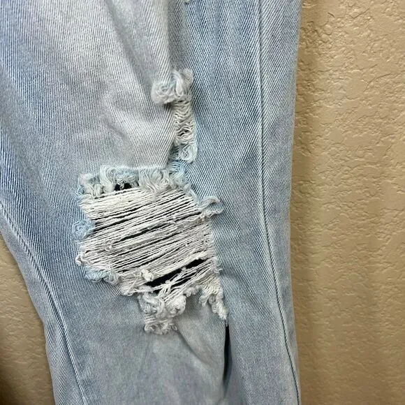 Almost Famous Distress Jeans 90's Flare Women's size 7 boho bell boots