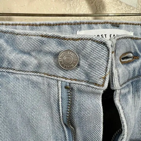 Almost Famous Distress Jeans 90's Flare Women's size 7 boho bell boots