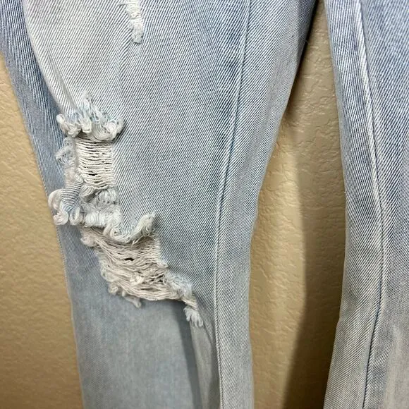 Almost Famous Distress Jeans 90's Flare Women's size 7 boho bell boots