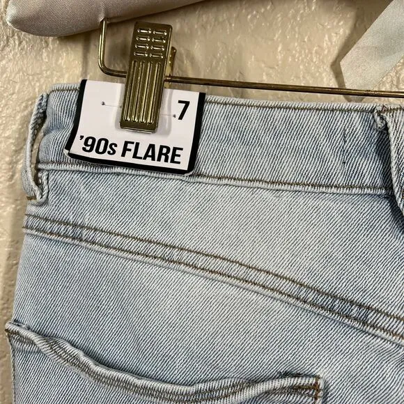 Almost Famous Distress Jeans 90's Flare Women's size 7 boho bell boots