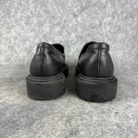 American Eagle Chunky Loafers Womens 11 Black Platform Shoes Academia Lug