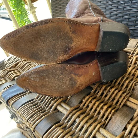American vintage cowboy brown Leather boots