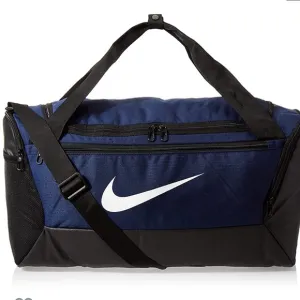 &gt;👦🏻BRASILIA NAVY BLUE/BLACK SMALL (20 X 10.5”) DUFFEL GYM BAG9😍BRAND NEW NIKE