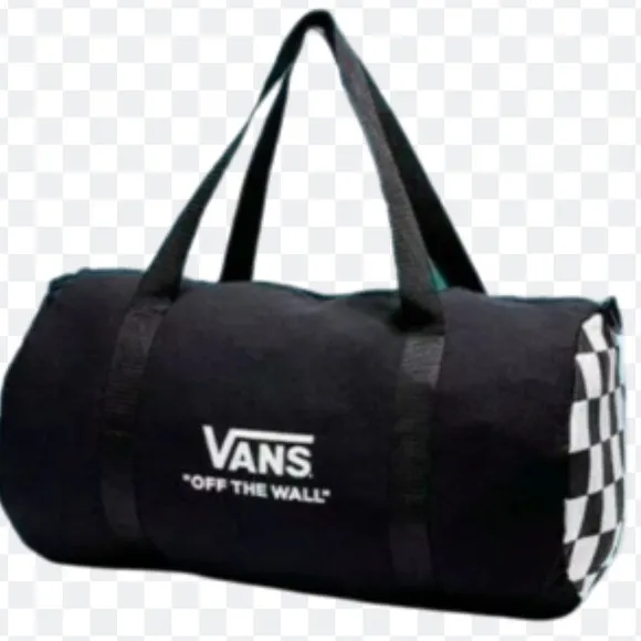 &gt;👧COLLECTORS DUFFEL BAG CHECKER BLACK WHITE ON BOTH SIDES VANS BRAND NEW