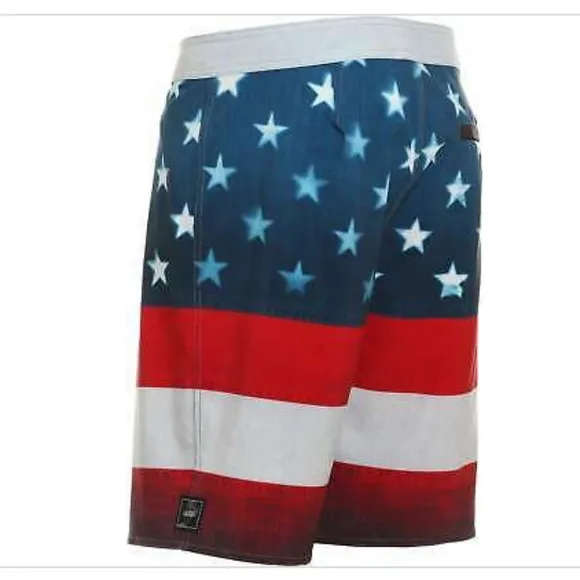 &gt;💙ERA BOARD SHORT USA FLAG TEAM STRIPES STAR WHITE RED BLUE SWIM BRAND NEW VANS