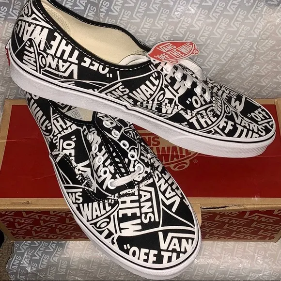 &gt;👤VANS AUTHENTIC (OTW REPEAT) BLACK/TRUE WHITE  LACE UP LOW CUT BRAND NEW RARE