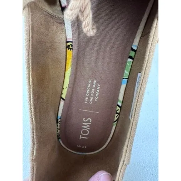 &quot;Toms&quot; Tan Flats, Suede, Size 9,