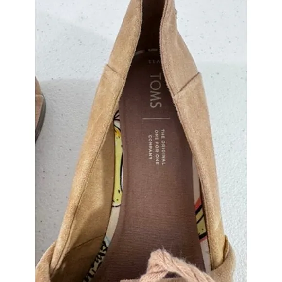 &quot;Toms&quot; Tan Flats, Suede, Size 9,