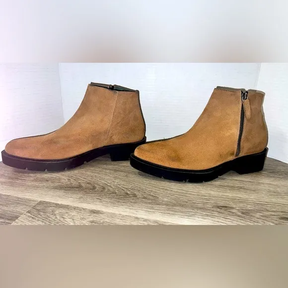 Andre Assous Tala Ankle Boot Side Zip Brown Suede Sz.39 EU / 9