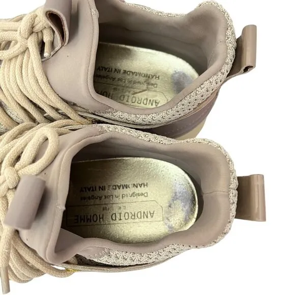 Android Homme Handmade Italian Beige &amp; Taupe Sneakers