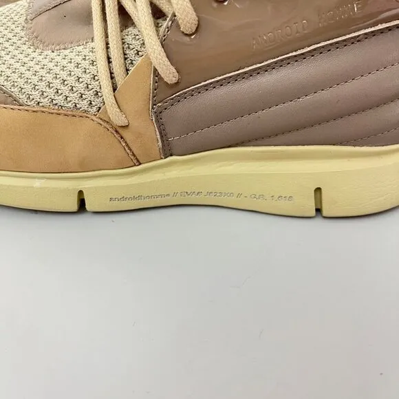 Android Homme Handmade Italian Beige &amp; Taupe Sneakers