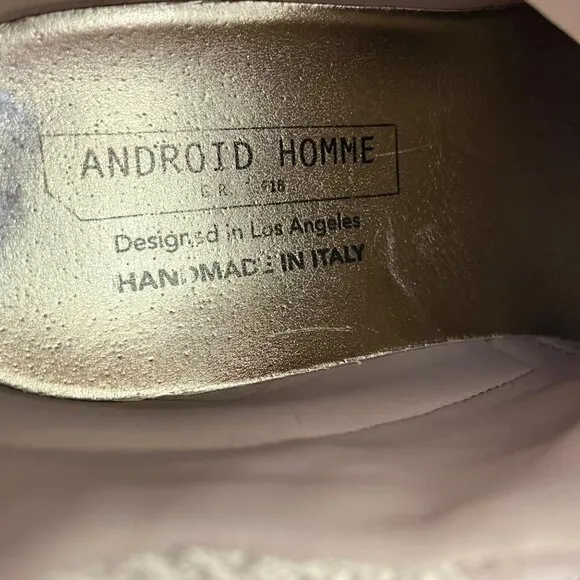 Android Homme Handmade Italian Beige &amp; Taupe Sneakers