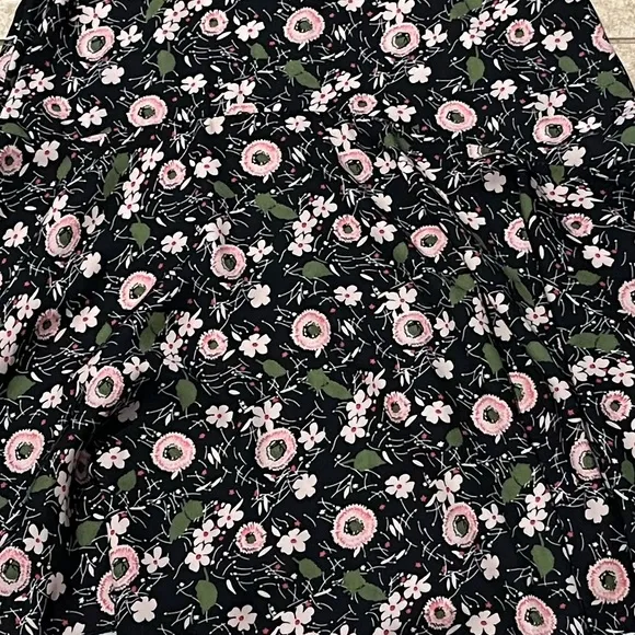 Anna Sui A- Line 3/4 sleeve dress, size 2. Black with floral pattern. Bohemian