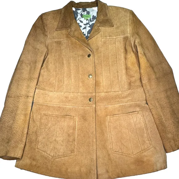 Anonymous John Carlisle Jacket Womens Size L Suede Leather Boho Cottage Y2K