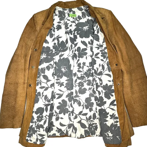 Anonymous John Carlisle Jacket Womens Size L Suede Leather Boho Cottage Y2K