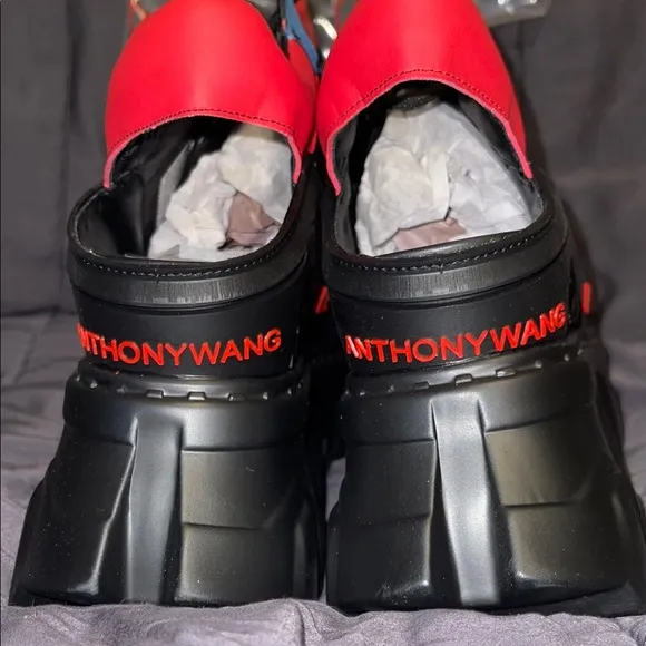 Anthony Wang platform open toed sneakers sz 8.5 with wings cosplay,goth fashion