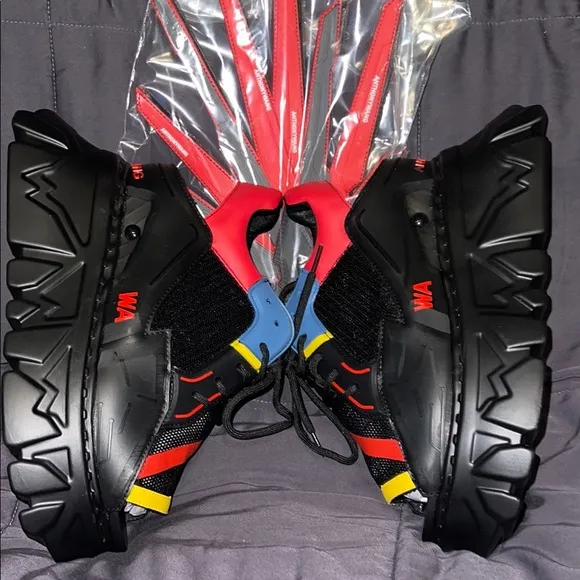 Anthony Wang platform open toed sneakers sz 8.5 with wings cosplay,goth fashion
