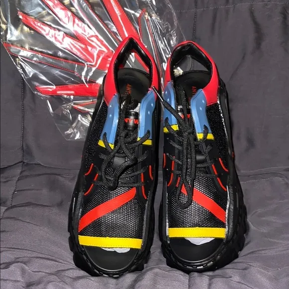 Anthony Wang platform open toed sneakers sz 8.5 with wings cosplay,goth fashion