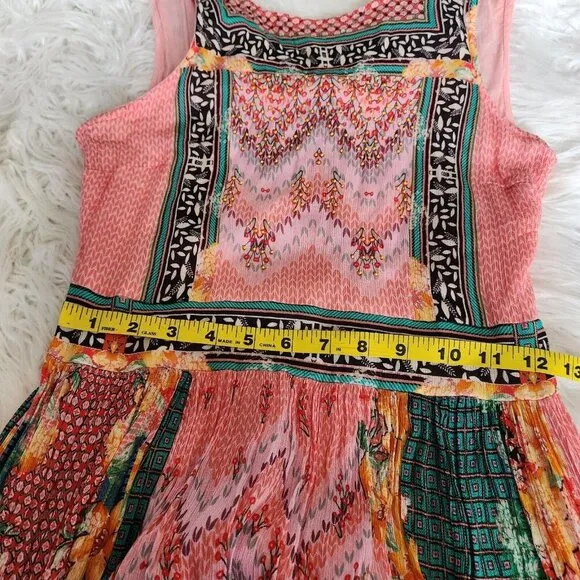 Anthropologie Alessandra Maxi Dress‎ Bhanuni Jyoti Sz 8 Small Boho Beaded Patch