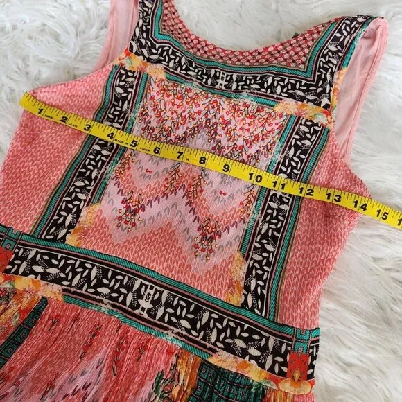Anthropologie Alessandra Maxi Dress‎ Bhanuni Jyoti Sz 8 Small Boho Beaded Patch