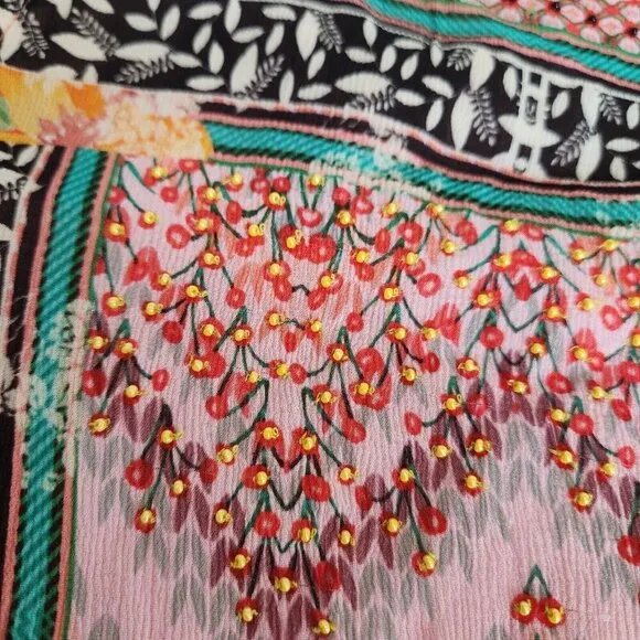 Anthropologie Alessandra Maxi Dress‎ Bhanuni Jyoti Sz 8 Small Boho Beaded Patch
