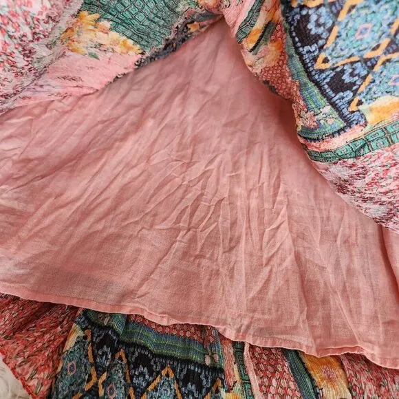 Anthropologie Alessandra Maxi Dress‎ Bhanuni Jyoti Sz 8 Small Boho Beaded Patch