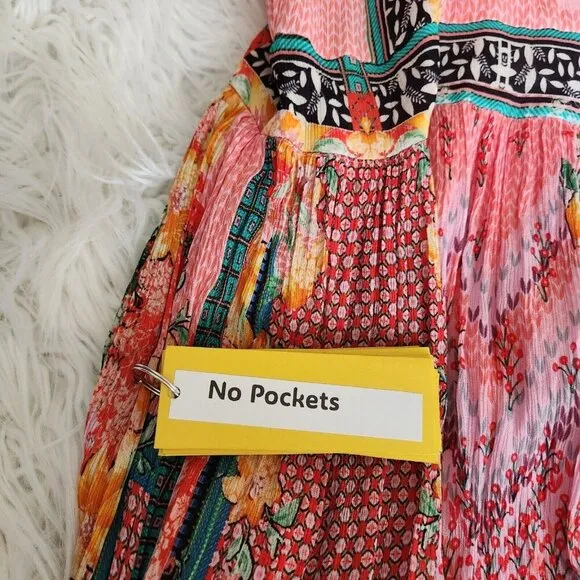 Anthropologie Alessandra Maxi Dress‎ Bhanuni Jyoti Sz 8 Small Boho Beaded Patch