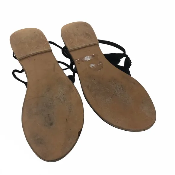 Anthropologie | anna trzebinski Boho hand beaded leather sandals Size 6