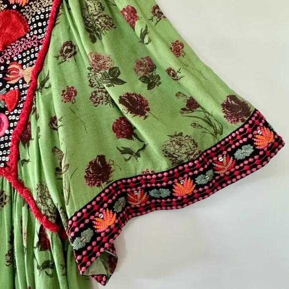 Anthropologie Basil Embroidered Maxi Dress Verb by Pallavi Singhee